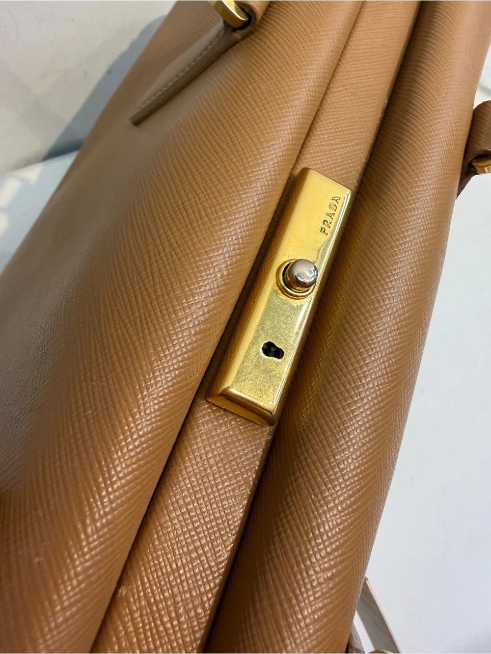 prada Classic Structured Women's Satchel Handbag in Brown